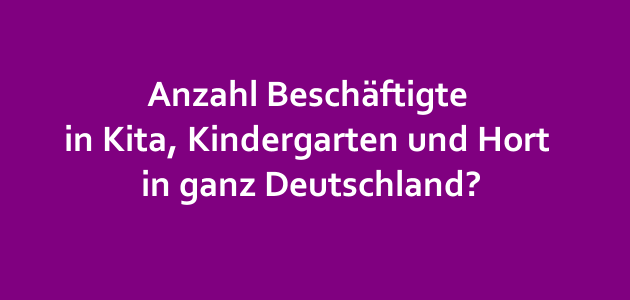 Anzahl Beschäftigte in Kita, Kindergarten und Hort Anzahl Beschäftigte in Kita, Kindergarten und Hort